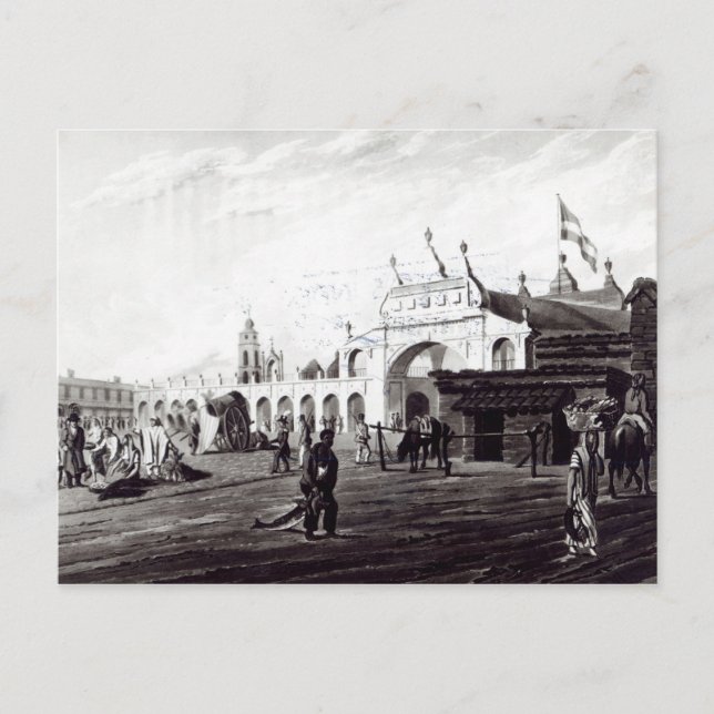 Postal Market Place, grabado por Daniel Havell 1820 (Anverso)