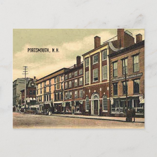 Postal Market Square, Portsmouth, NH, c1905 (Anverso)