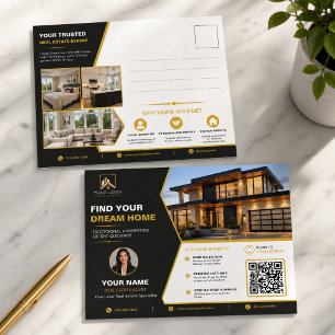 Postal Marketing de bienes raíces de oro negro de lujo co