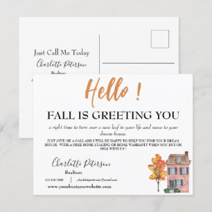 Postal Marketing de bienes raíces otoño cosecha