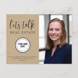 Postal Marketing inmobiliario profesional de papel Kraft