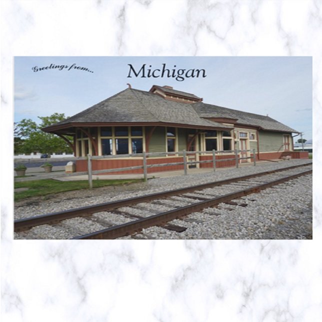 Postal Marlette Train Depot Michigan USA (Subido por el creador)