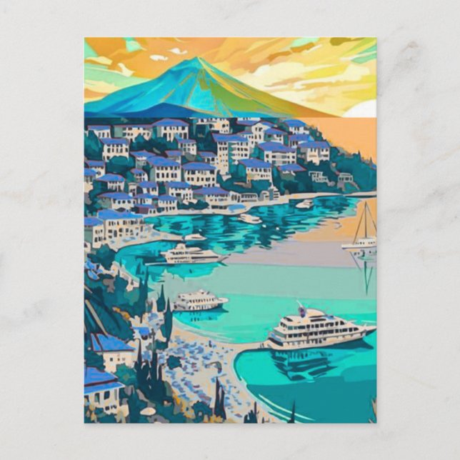 Postal Marmaris Travel Postcard Art, Marmaris Turkey Post (Anverso)