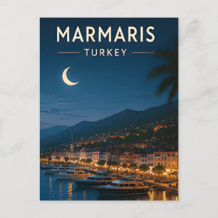 Postal 🌙 Marmaris Turquía Marina y vistas del puerto por