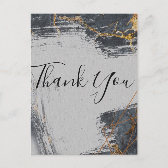 Postal Mármol Brillante Geométrico Gracias (Anverso)