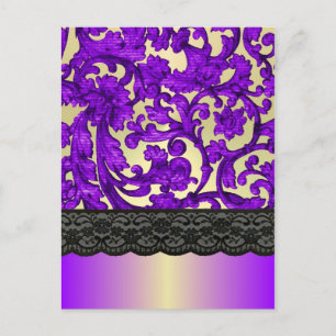 Postal Mármol morado y dorado