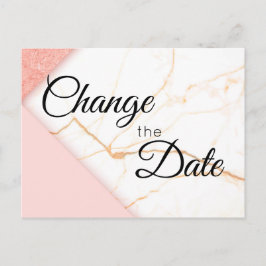 Postal Mármol Purpurina de oro rosado moderno cambia la f