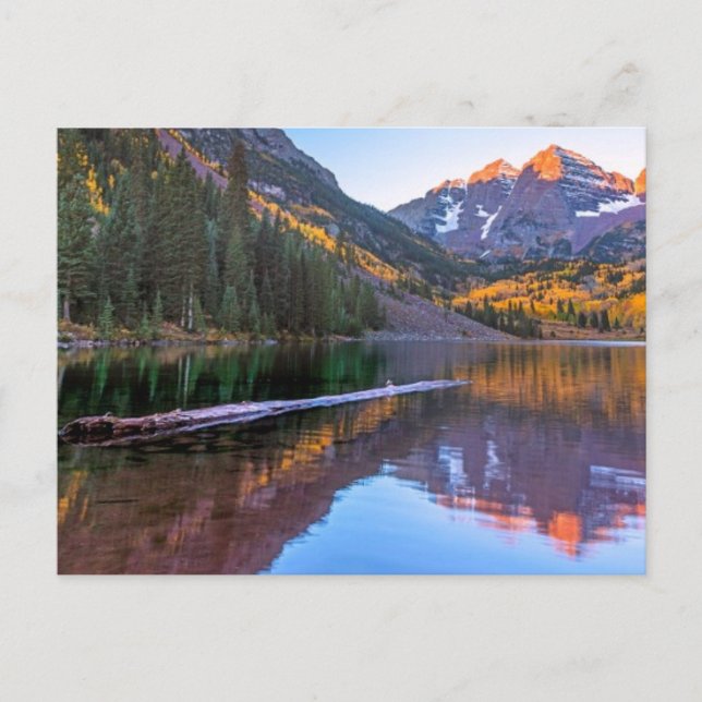 Postal Maroon Bells Alpen Glow (Anverso)