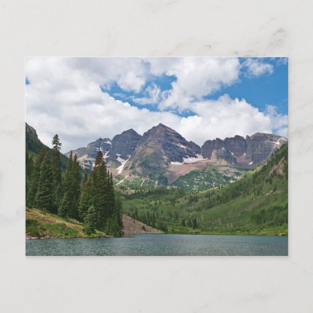 Postal Maroon Bells y Maroon Lake (Anverso)