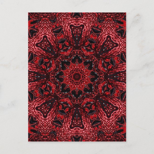 Postal maroon burgundy mandala (Anverso)