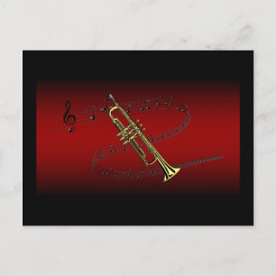 Postal ~Maroon de la escala de Trumpet~Scrolling y fondo