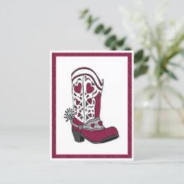 Postal Maroon Heart Patterin Boot