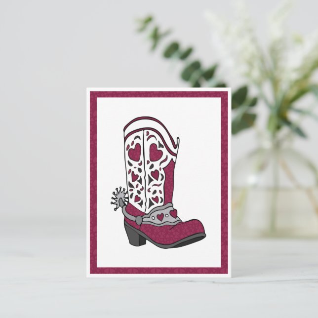 Postal Maroon Heart Patterin Boot (Anverso de pie)