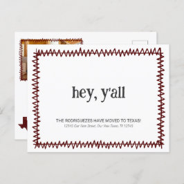 Postal Maroon Hey Y'all - Trasladado a Texas