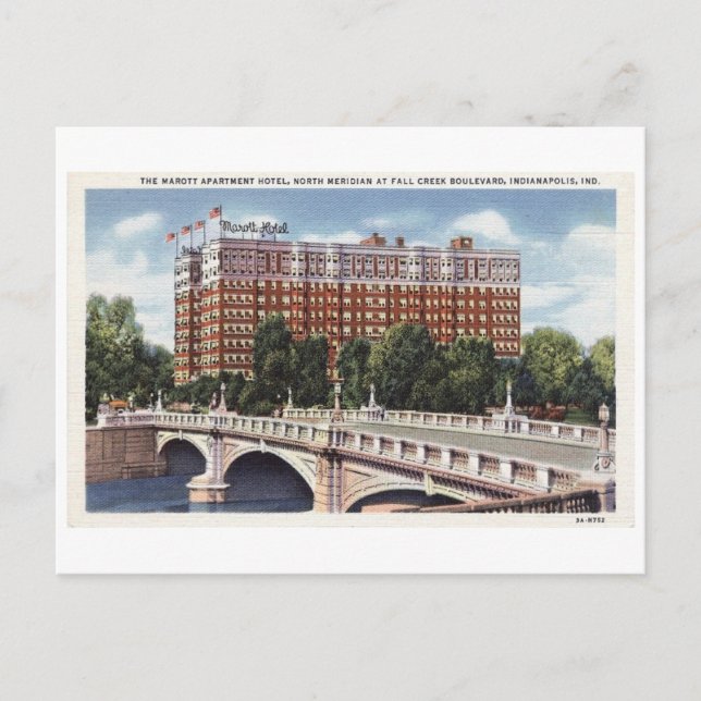 Postal Marott Hotel Indianapolis Indiana Vintage (Anverso)