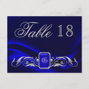 Postal Marquis Blue Jewal Table Number Postcard