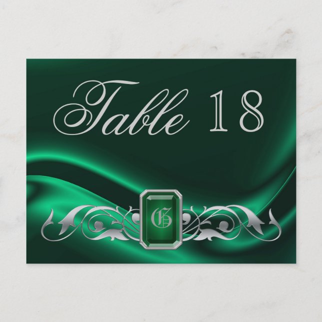 Postal Marquis Green Jewar Table Number Postcard (Anverso)