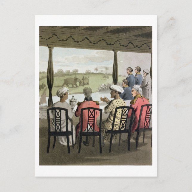 Postal Marquis Wellesley y su suite, en el Nabob of O (Anverso)