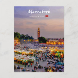 Postal Marrakech, Marruecos - Plaza Jemaa el Fnaa