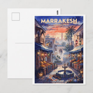 Postal Marrakech Marruecos Viajes Antiguos