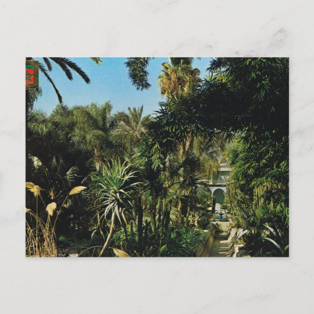 Postal Marrakesh, jardines de Majorelle, Marruecos (Anverso)