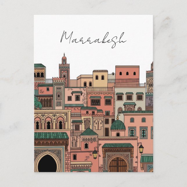 Postal Marrakesh Marruecos Viajes (Anverso)