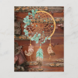 Postal Marrón de Birch-Brown y Dreamcatcher turquesa