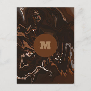 Postal Marrón, negro y gris nadan