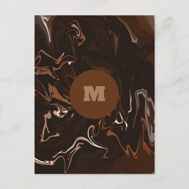 Postal Marrón, negro y gris nadan (Anverso)