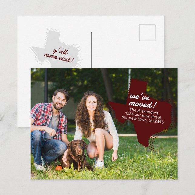 Postal Marrón que nos hemos mudado - Tejas montadas mudán (Anverso / Reverso)