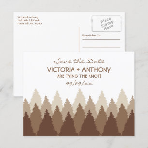 Postal Marrón Rango Forestal Boda de Woodland Save The Da