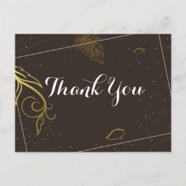 Postal Marrón rústico y blanco Gracias