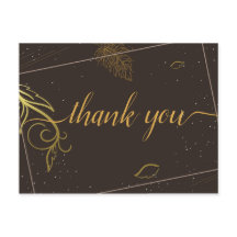 Marrón y blanco rustico Gracias Postcard