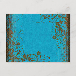 Postal Marrón y Verde azulado