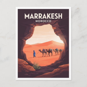 Postal Marruecos — Caravana a través de la puerta de la d