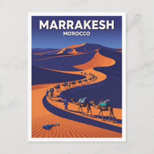 Postal Marruecos — Caravana de Índigo y Arena