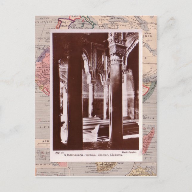 Postal Marruecos, Marrakesh, tumbas medievales (Anverso)