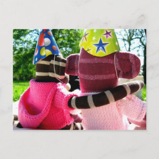 Postal Mars Sock Monkey Post Card - Cumpleaños