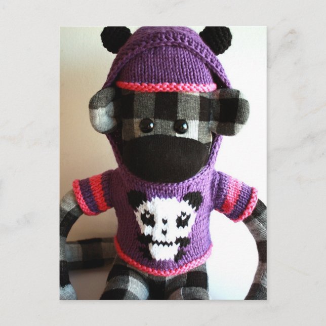 Postal Mars Sock Monkey Post Card - Yuki (Anverso)