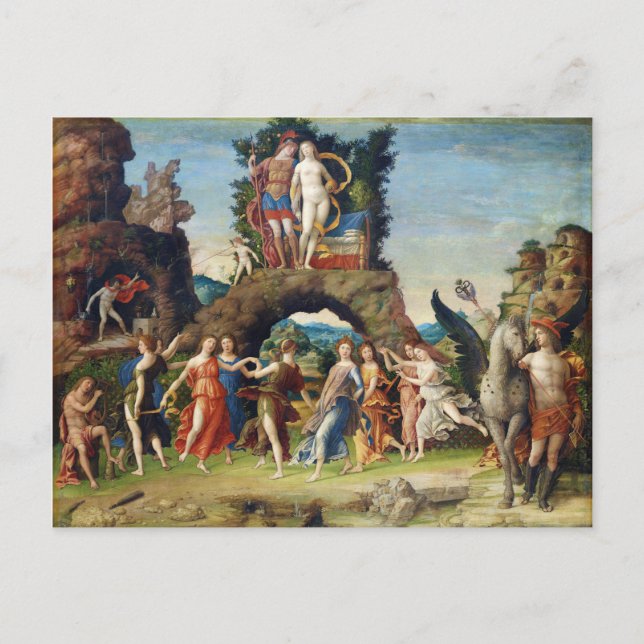 Postal Mars y Venus La Parnasse por Andrea Mantegna (Anverso)
