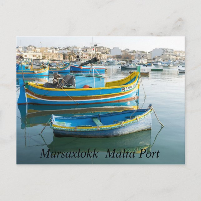 Postal Marsaxlokk Malta Port Postcard (Anverso)