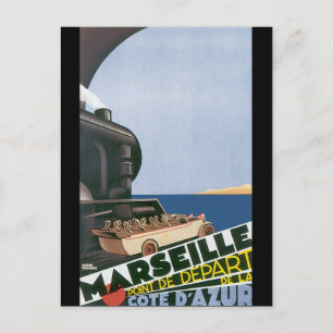 Postal Marseille Cote D'Azur Vintage Poster de Viajes