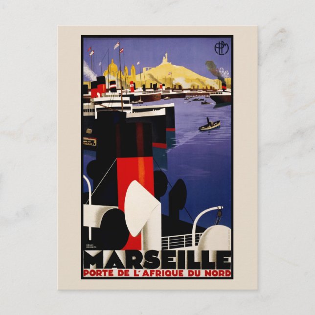 Postal Marseille Porte Afrique Du Nord (Anverso)