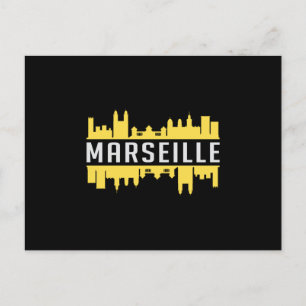 Postal Marsella City Skyline Cityscape Idea de regalo div