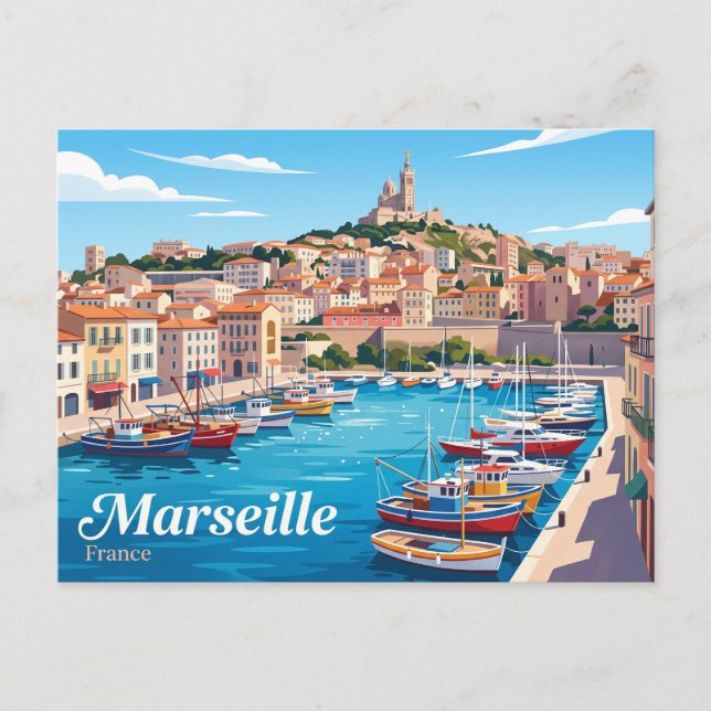 Postal Marsella Francia (Anverso)