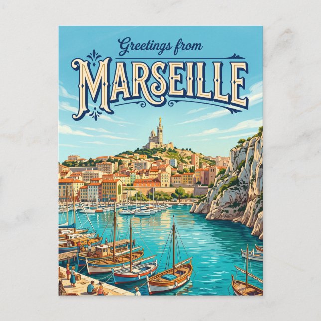 Postal Marsella Francia (Anverso)