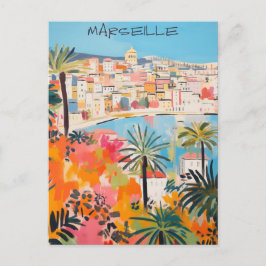 Postal Marsella Francia Viajes Ciudad Pintura Estética