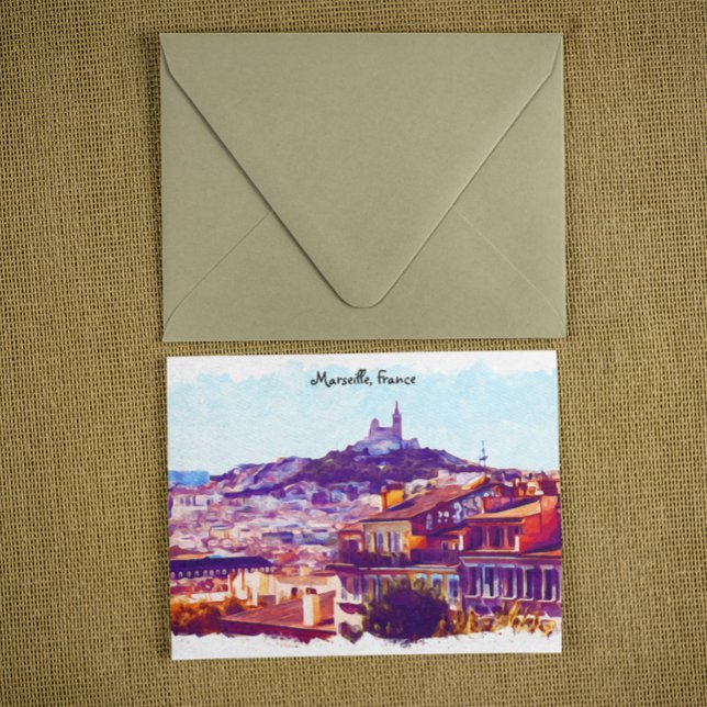 Postal Marsella Francia Vista panorámica (marseille france panorama view postcard)