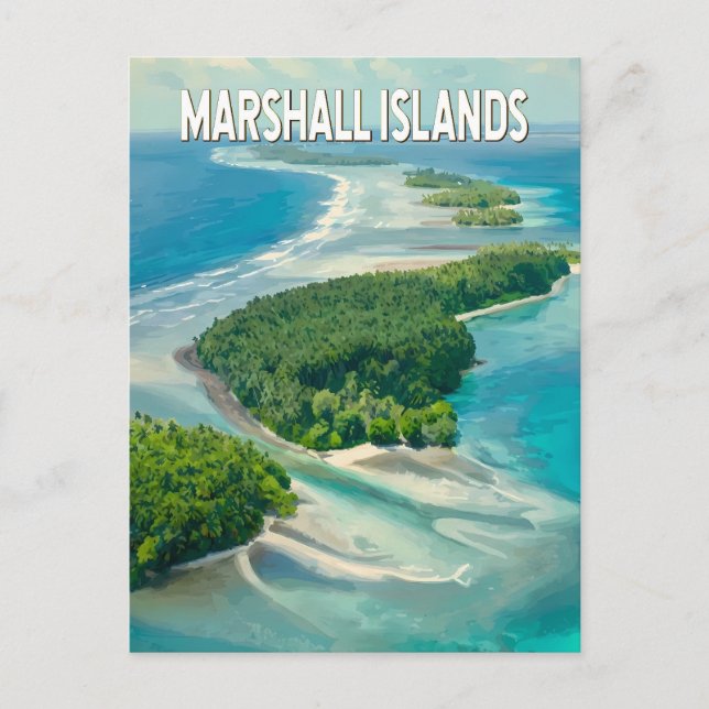 Postal Marshall Islands Illustration Travel Art Vintage (Anverso)