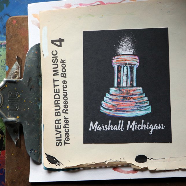Postal Marshall Michigan Fountain (Subido por el creador)